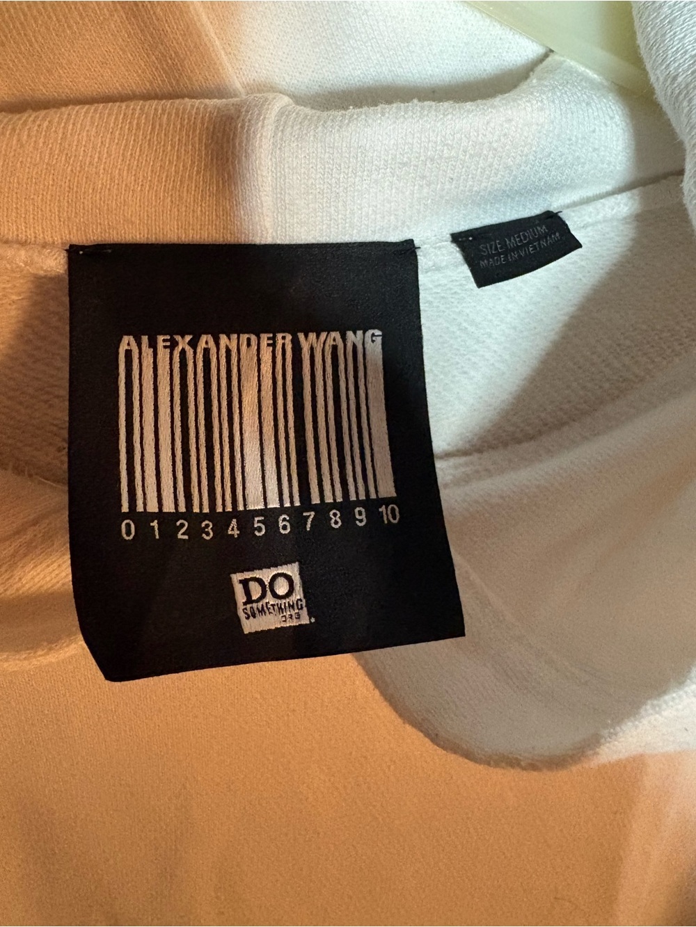 Alexander Wang White Crewneck Sweatshirt with Black 'DO SOMETHING' Graphic - Picture 3 of 4